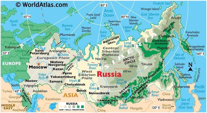Rusya’nın Fiziki Haritası Nasıldır?