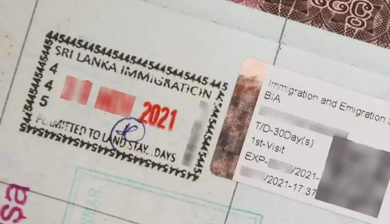 Kapıda Sri Lanka Vizesi İşlemleri
