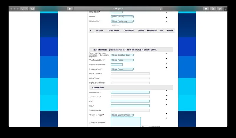 Kısa Süreli Sri Lanka Vizesi Başvuru Formu 6