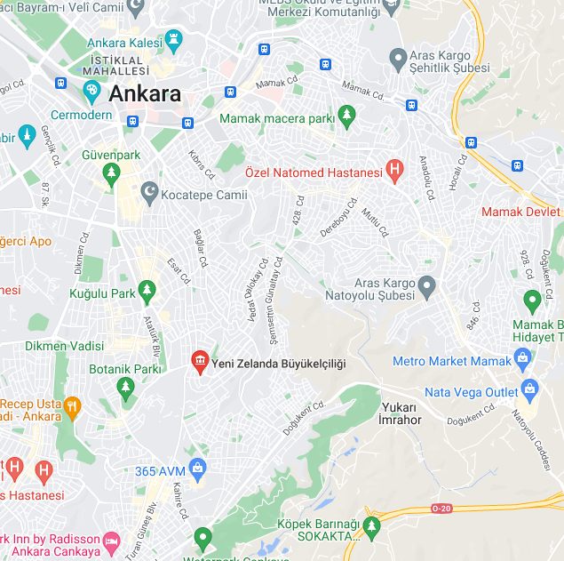 Yeni Zelanda Konsolosluğu Ankara'da Nerededir?