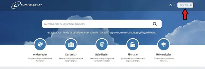 E-Devlet Giriş Ekranı
