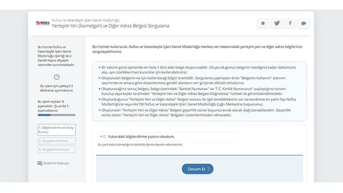 E-Devlet İkametgah Sorgulama