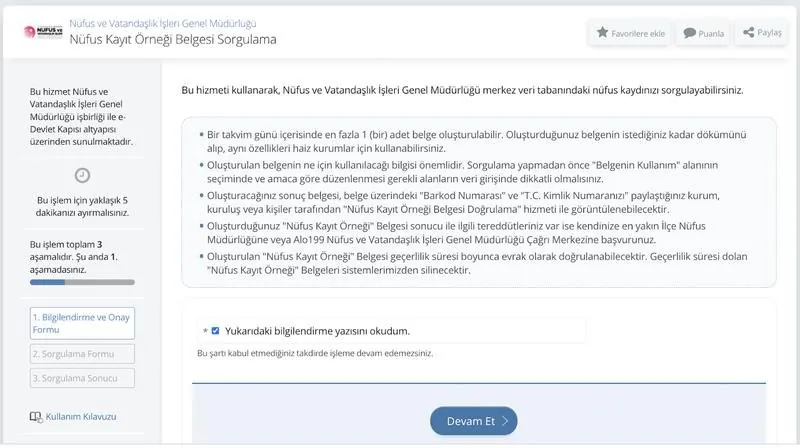 E-Devletten Vize için Nüfus Kayıt Örneği Nasıl Alınır?