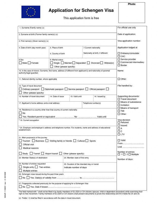 italy tourist visa application form