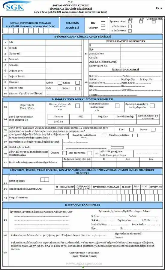 Vize Başvurusu için İşe Giriş Bildirgesi Nasıl Olmalıdır?