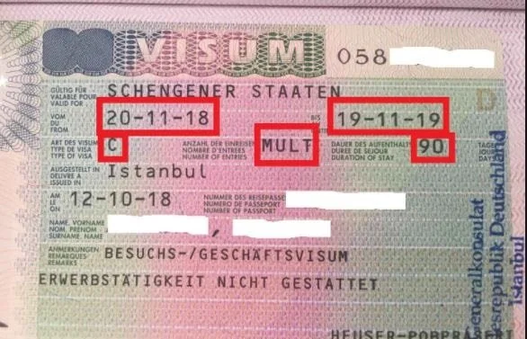 Vize Geçerlilik Süresinin Yazdığı Yerler